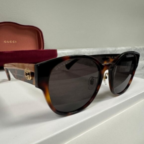 GUCCI | NEW | 1304SK | 1304SK - 003 | HAVANA - CRYSTAL PEACH | BROWN - Picture 1 of 8